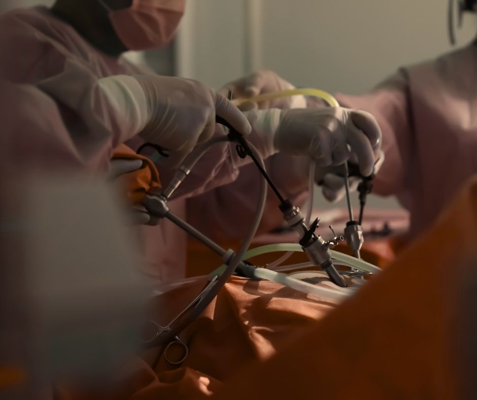 Real laparoscopic surgery.